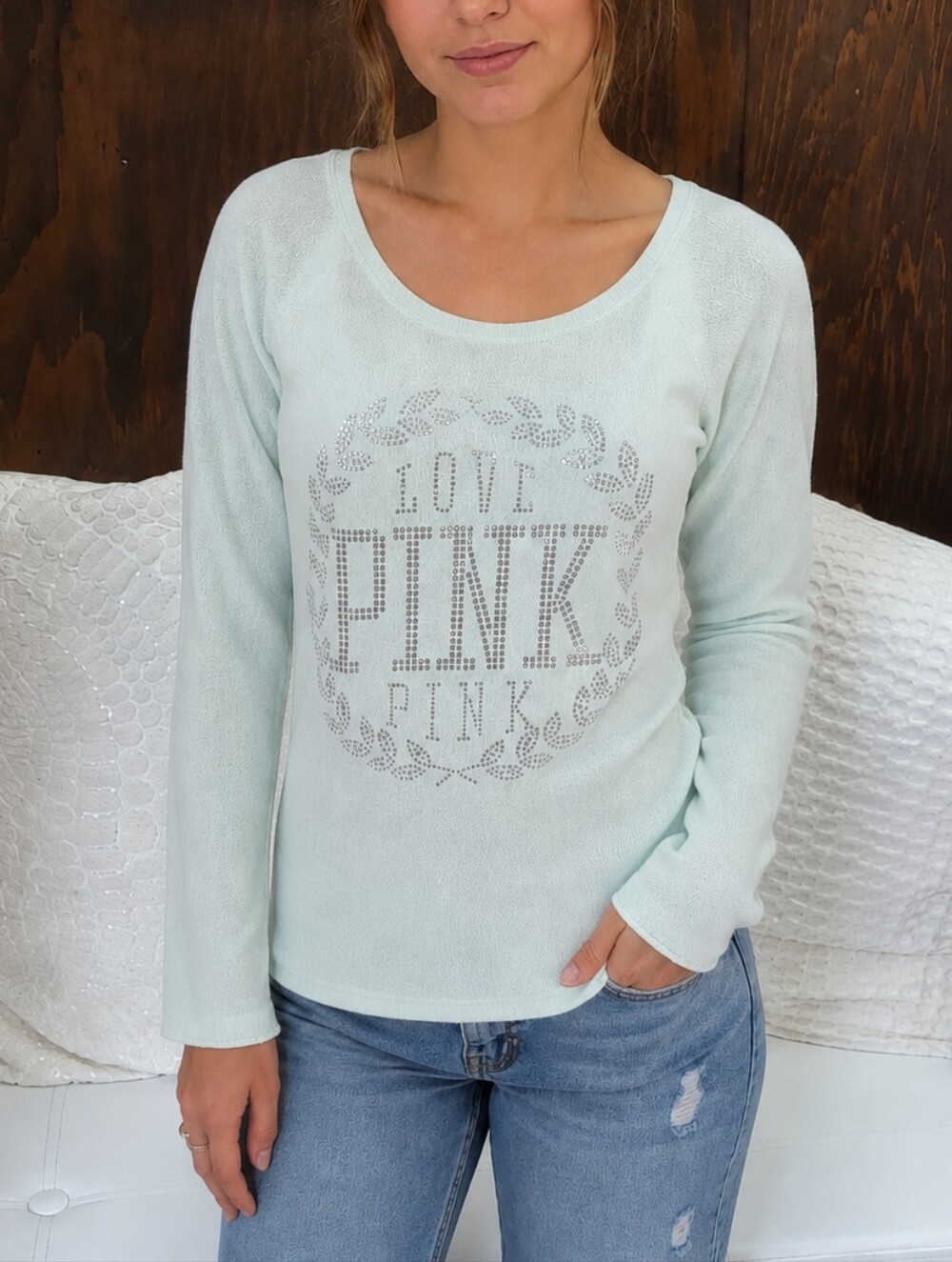 Size Xs Victoria's Secret PINK Mint Knit Pullover